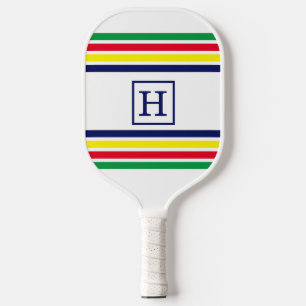 DIY Colors 4 Stripe Red Blue Yellow Green White Pickleball Paddle