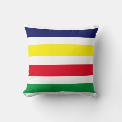 DIY Colors 4 Stripe Red Blue Yellow Green White Throw Pillow