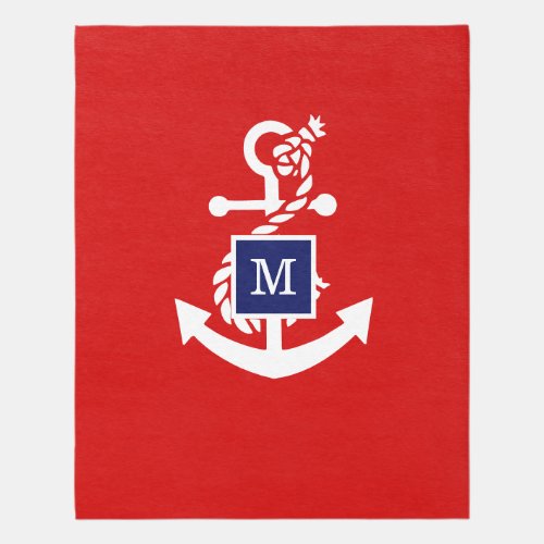 DIY Colors Anchor Monogram Red White Blue Rug