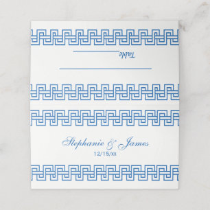 DIY Colors Azure Blue Greek Key Meander Border #5W Place Card