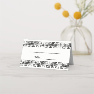 DIY Colors - Black Greek Key Meander Border #5W Place Card