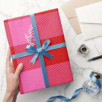 DIY Colors Stars Large SV Hot Pink Red Wrapping Paper