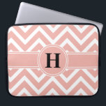 DIY Colors Chevron Pattern Monogrammed Pink Laptop Sleeve<br><div class="desc">Protect your laptop in style with this elegant and girly pretty pink sleeve.  Design features white and faux rose gold foil chevron zig-zag pattern and stripe,  and your personalized monogram in a simple modern black typography font. This stylish and trendy computer case makes a chic gift for her.</div>