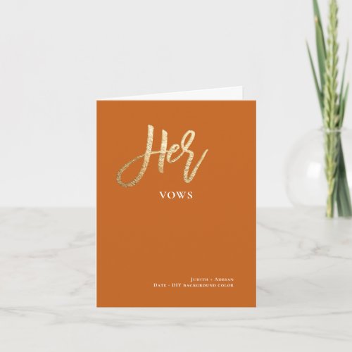 DIY Colors Chic Faux Gold Her Vows Card