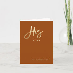 DIY Colors Chic Faux Gold His Vows Card