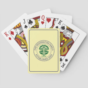 DIY Colors Deer Under Tree Family Name Dt Estab’d Poker Cards