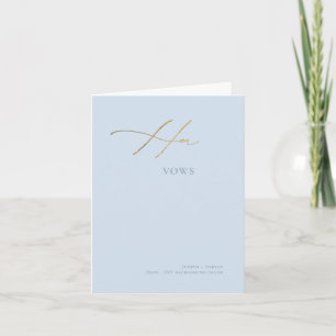DIY Colors Elegant Luxe Calligraphy Her Vows Card