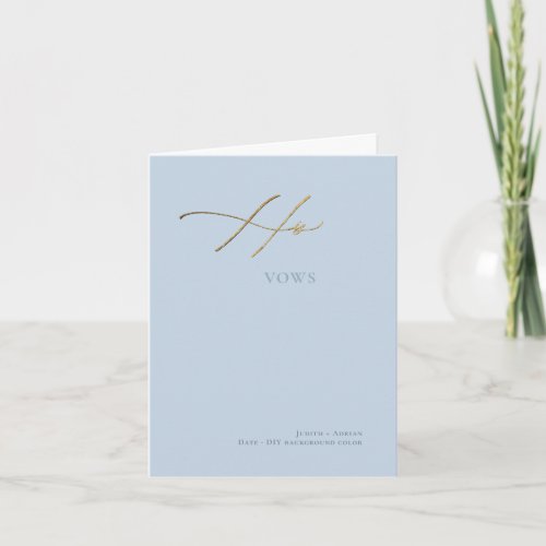 DIY Colors Elegant Luxe Calligraphy His Vows Card