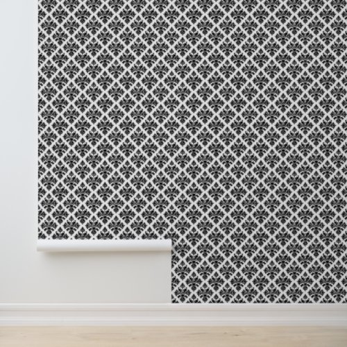 DIY Colors Floral Damask 3 Black White Wallpaper