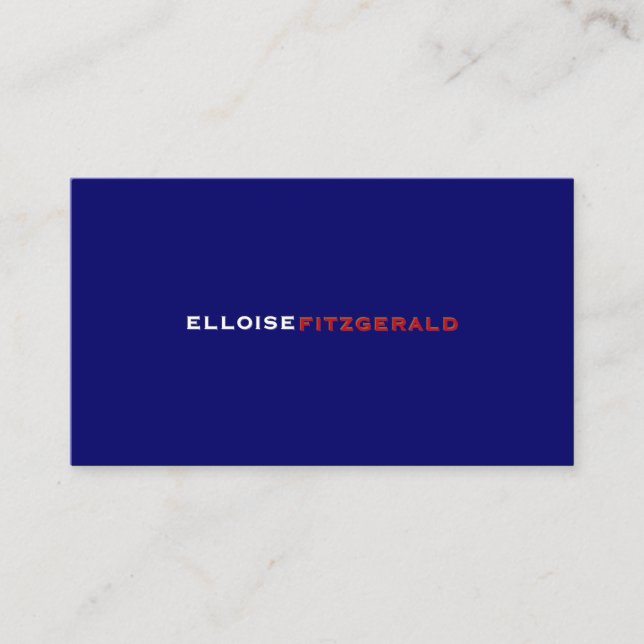 DIY colors+fonts business card/navy blue Business Card (Front)
