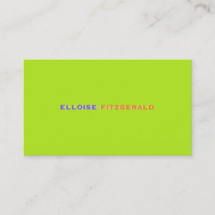 DIY colors+fonts business card/neon lime Business Card