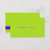 DIY colors+fonts business card/neon lime Business Card (Front/Back)