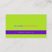 DIY colors+fonts business card/neon lime Business Card (Back)