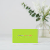 DIY colors+fonts business card/neon lime Business Card (Standing Front)