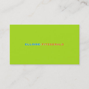 DIY colors+fonts business card/neon lime Business Card