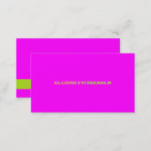 DIY colors+fonts business card/neon pink Business Card (Front/Back)
