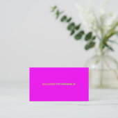 DIY colors+fonts business card/neon pink Business Card (Standing Front)
