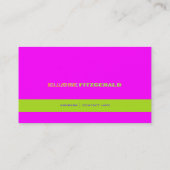DIY colors+fonts business card/neon pink Business Card (Back)