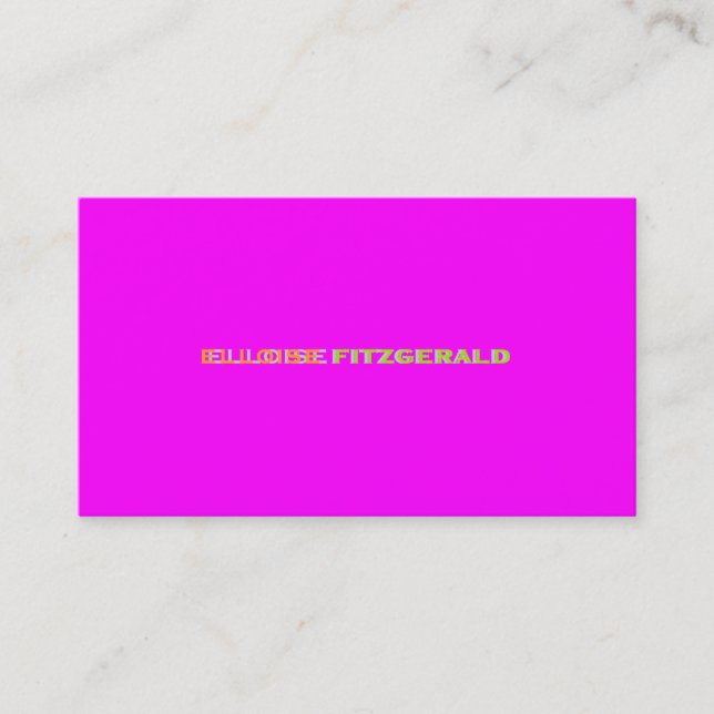 DIY colors+fonts business card/neon pink Business Card (Front)