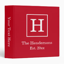 DIY Colors Framed Initial Name Monogram SV Red Wht