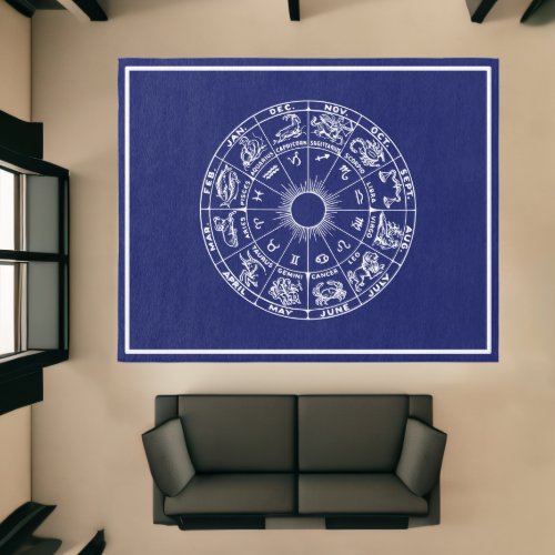 DIY Colors Framed Zodiac Chart 1 _ White on Blue Rug