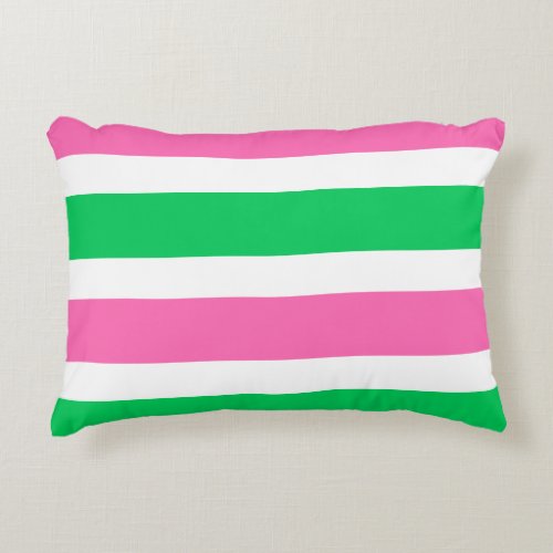 DIY Colors Hot Pink Emerald Green White Stripe Accent Pillow