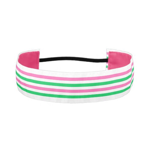 DIY Colors Hot Pink Emerald Green White Stripe Athletic Headband