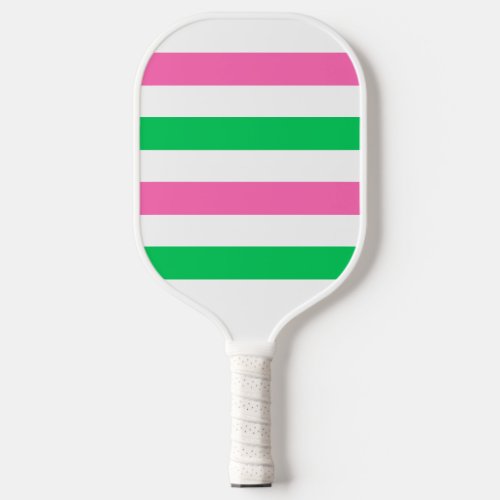 DIY Colors Hot Pink Emerald Green White Stripe Pickleball Paddle