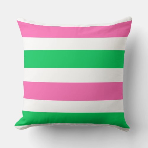 DIY Colors Hot Pink Emerald Green White Stripe Throw Pillow