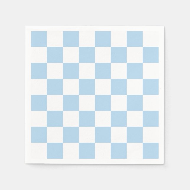 DIY Colors - Light Blue and White Checker Pattern Napkins (Front)