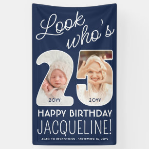 DIY Colors • Look Who's 25 Birthday Party 2 Photo Banner