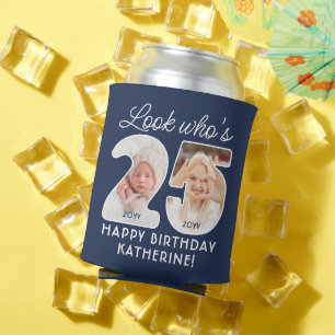 DIY Colors • Look Who's 25 Birthday Party 4 Photo Can Cooler