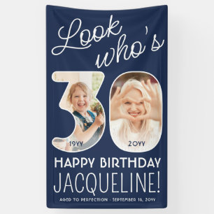 DIY Colors • Look Who's 30 Birthday Party 2 Photo Banner