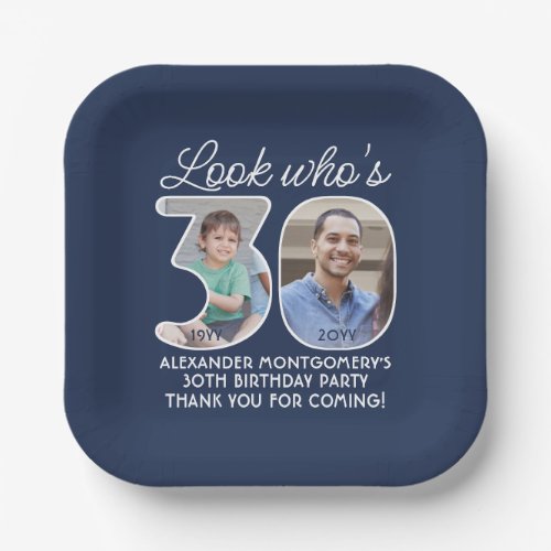 DIY Colors â Look Whos 30 Birthday Party 2 Photo Paper Plates