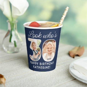 DIY Colors • Look Who's 30 Birthday Party 4 Photo Paper Cups