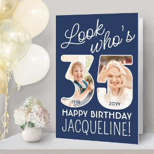 DIY Colors • Look Who's 35 Giant 2 Photo Birthday Card
