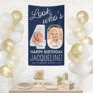 DIY Colors • Look Who's 40 Birthday Party 2 Photo Banner