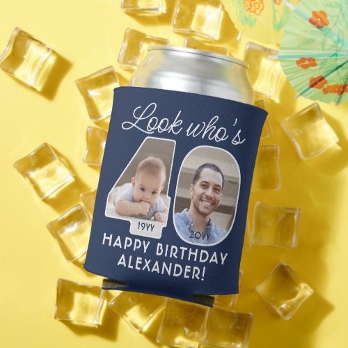 DIY Colors â Look Whos 40 Birthday Party 2 Photo Can Cooler
