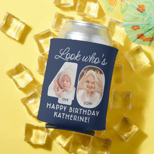 DIY Colors • Look Who's 40 Birthday Party 2 Photo Can Cooler