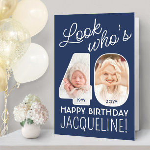 DIY Colors • Look Who's 40 Giant 2 Photo Birthday Card