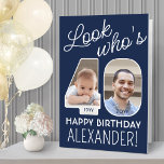 DIY Colors • Look Who's 40 Giant 2 Photo Birthday Card<br><div class="desc">Look who's 40! Go big with your happy birthday wishes with an extra large two photo 40th birthday card. The photos and wording on this template are simple to personalize and all colors and fonts are easy to change with the Zazzle design tool. Create your own unique keepsake gift that...</div>