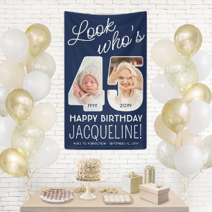 DIY Colors • Look Who's 45 Birthday Party 2 Photo Banner