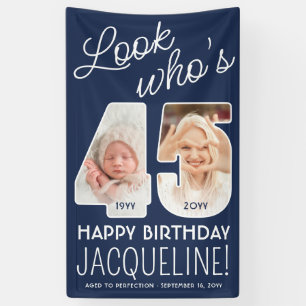 DIY Colors • Look Who's 45 Birthday Party 2 Photo Banner