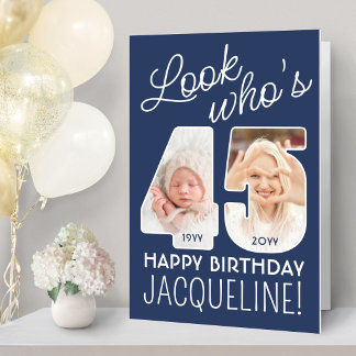 DIY Colors • Look Who's 45 Giant 2 Photo Birthday Card