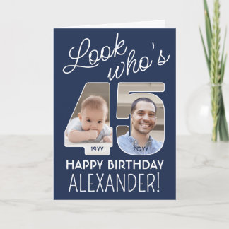 DIY Colors • Look Who's 45 Happy Birthday 2 Photo Card