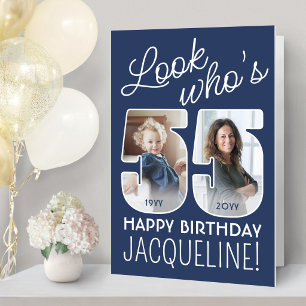 DIY Colors • Look Who's 55 Giant 2 Photo Birthday Card