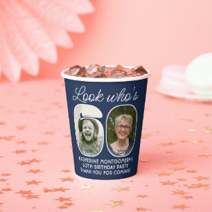 DIY Colors • Look Who's 60 Birthday Party 2 Photo Paper Cups