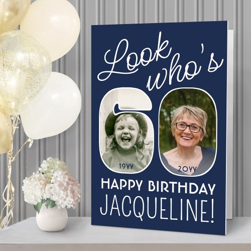 DIY Colors  Look Whos 60 Giant 2 Photo Birthday Card