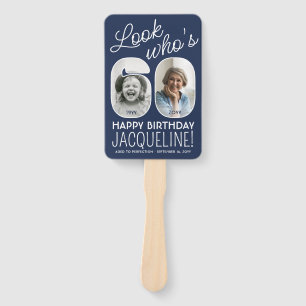 DIY Colors • Look Who's 60 Happy Birthday 4 Photo Hand Fan