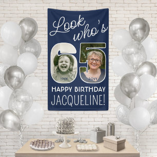 DIY Colors • Look Who's 65 Birthday Party 2 Photo Banner